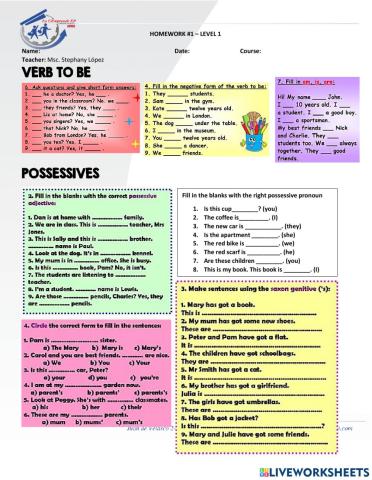 Verb to be- possessives
