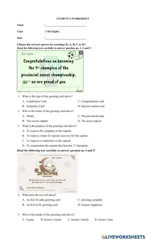 Greeting Card Exercise