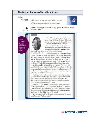 Wright Brothers - Past Simple