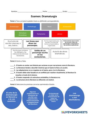 Examen Dramaturgia