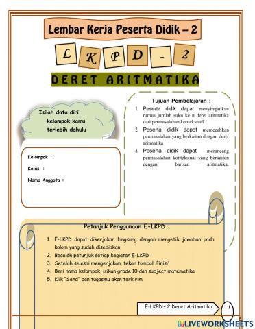 Lkpd deret aritmatika