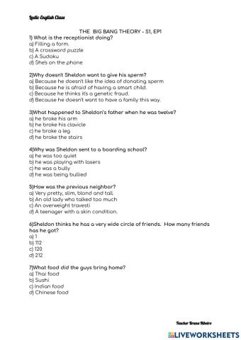 The  big bang theory - s1, ep1