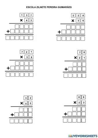 Multiplicação com 2 digitos