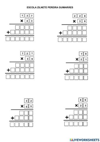 Multiplicação com 2 digitos