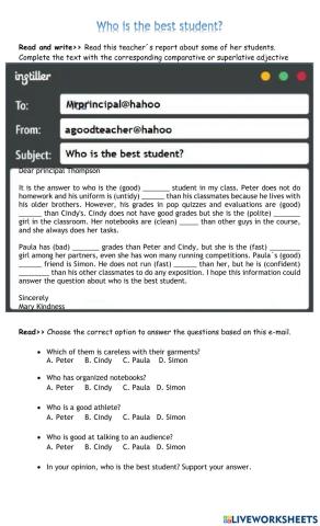 Who is the best student?