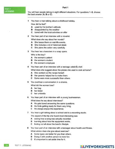 Listening Practice Test 7