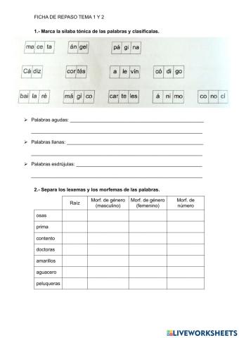 FICHA DE REPASO TEMA 1 Y 2