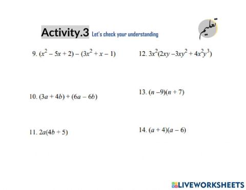 Operations with Polynomials