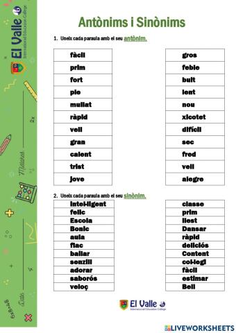 Sinònims i antònim