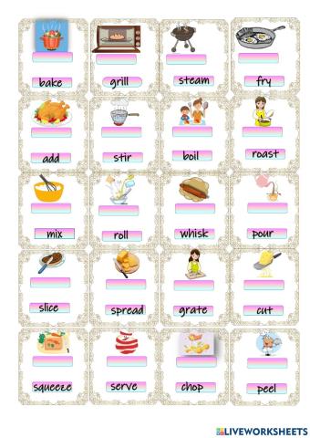 Cooking verbs