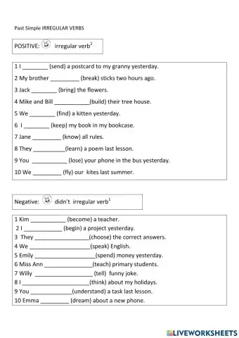 Past Simple Irregular verbs