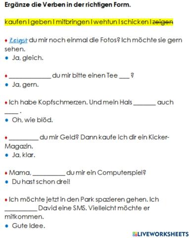 JuKu A 1.2. Lektion 11: Verben mit Dativ