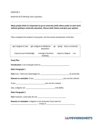 IE1, Unit 6, Writing, Exercise 3