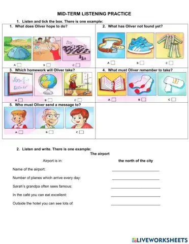 A2 mid -term listening practice