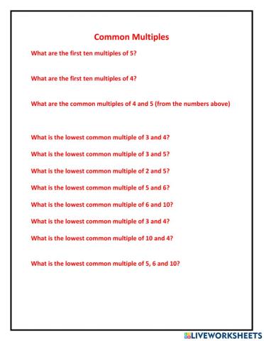 Common multiples