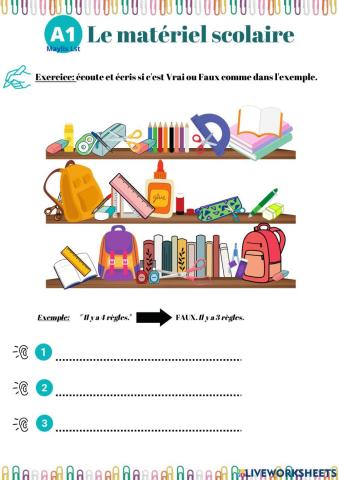 CO le matériel scolaire