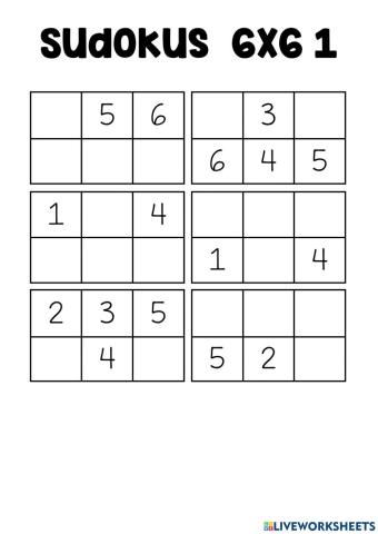 Sudoku 6x6. 1