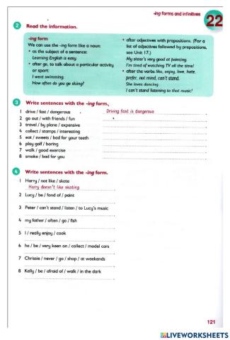-ing forms and infinitives