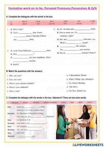 AET to be, pronouns & Q-A