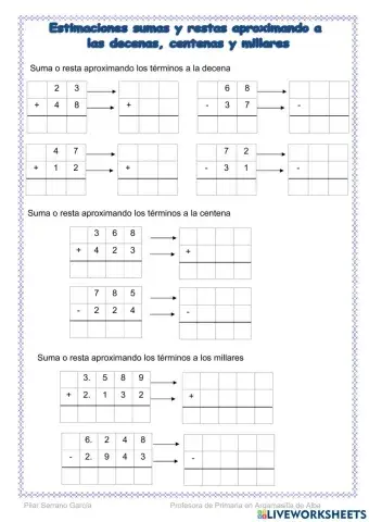 Estimación sumas y restas
