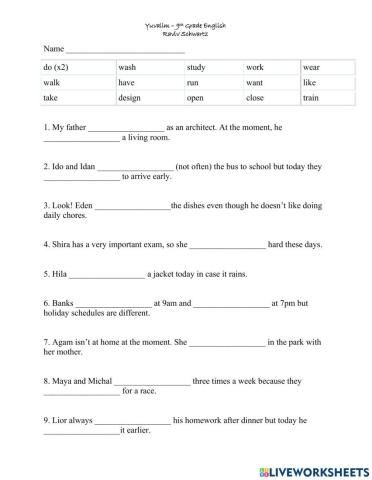 Present Simple vs. Present Continuous