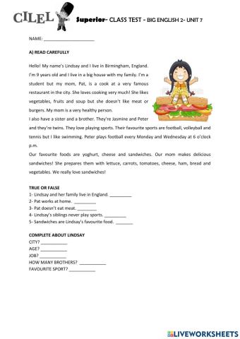 Superior - class test unit 7