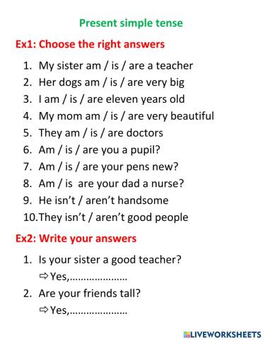 Present simple tense