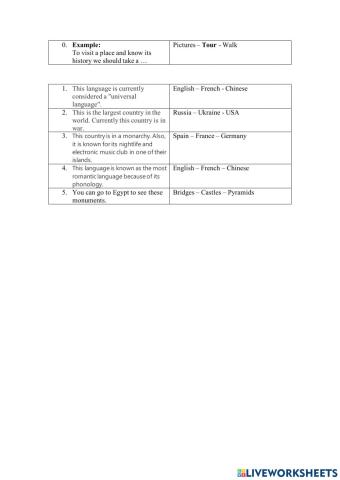 Multiple option activity