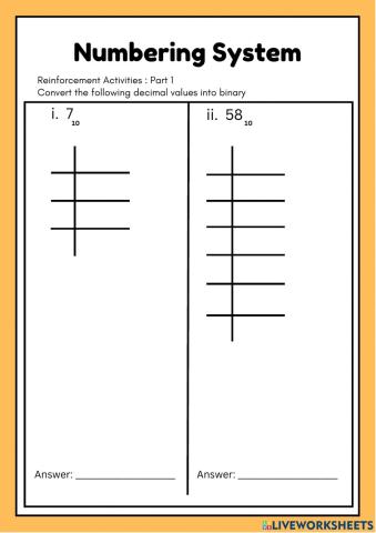 Numbering system: reinforcement activities-part1
