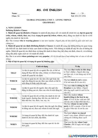 Viet Teacher-S6-WEEK 8-U3-GRAMMAR 1