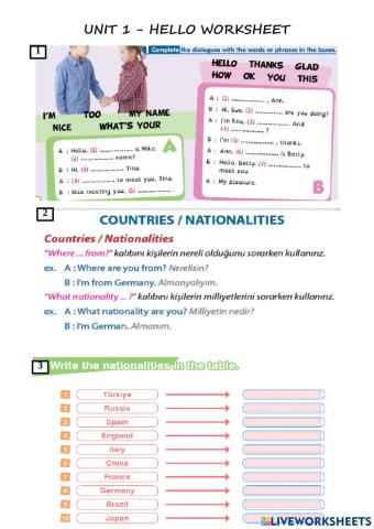 5. sinif 1. üni̇te-hello