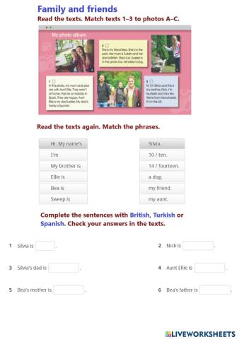 Family and friends (Starter Level)