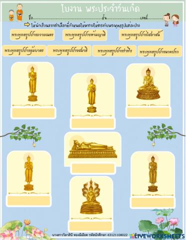 ใบงานพระประจำวันเกิด