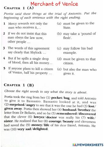 Merchant of Venice & Macbeth