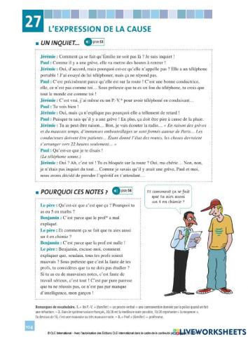 L'expression de la cause