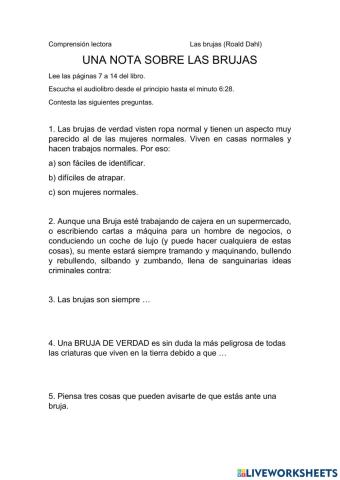 Una nota sobre las brujas