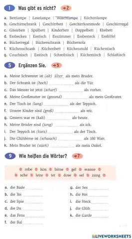 Möbel und Steigerung