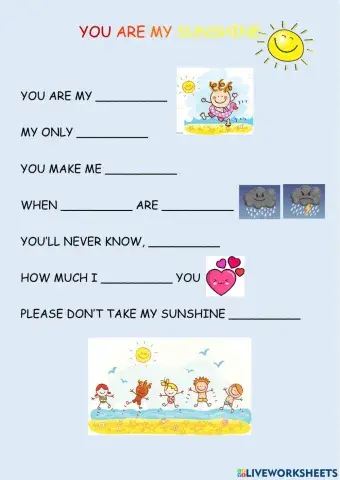 You are my sunshine song