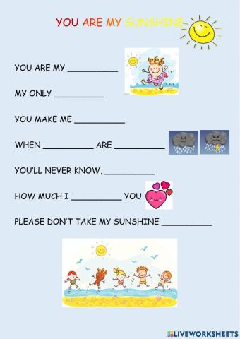 You are my sunshine song