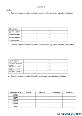 Convertir unidades de longitud y superficie