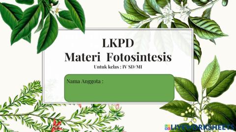 LKPD Fotosintesis kelas IV SD