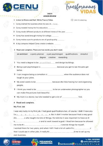 GS5 Unit 4 Lesson Review