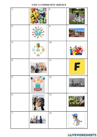 Unit 3. community service