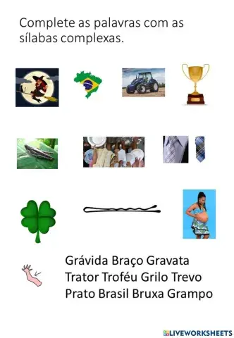 Sílabas complexas com r