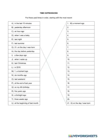 Time expressions order