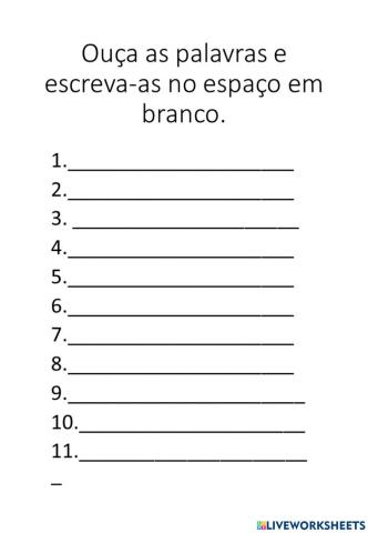 Ditado silabas com r