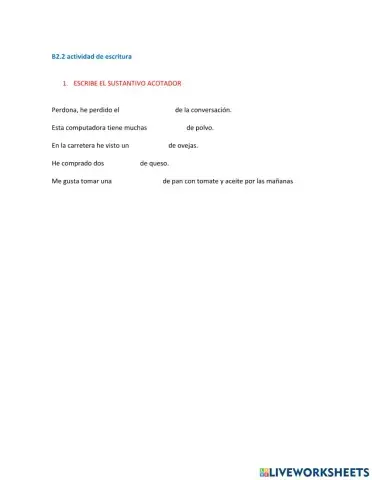 Sustantivos acotadores