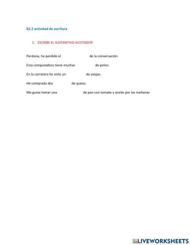 Sustantivos acotadores