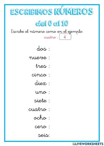 Escribir números