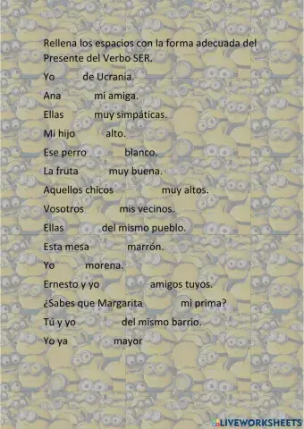 Verbo Ser (Presente de Indicativo)